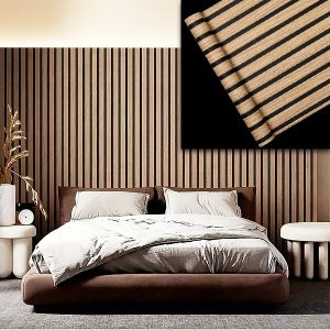 Zidna naljepnica s efektom drveta - 2 trake, 300x45 cm, samoljepljiva | L2INEWALL