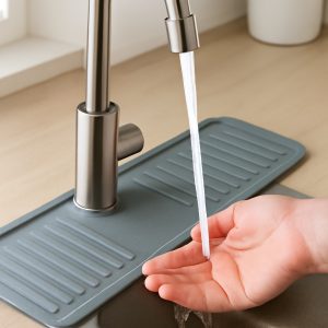 Silicone Sink Drain Mat, Anti-Slip Drying Pad, Heat-Resistant Kitchen Counter Protector | SINKIDRAIN