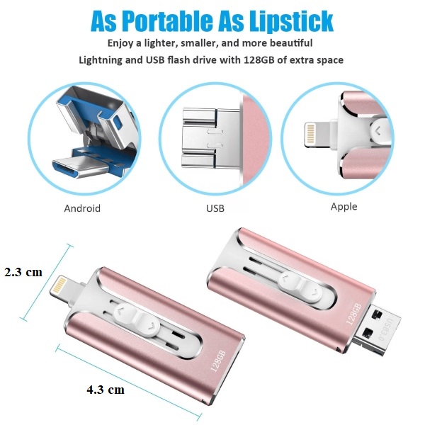 DATAFLEX 128 GB USB memorijski stick s različitim priključcima i kompaktnim dizajnom