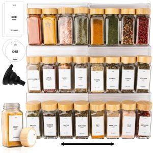 DECOHAUS DRAWER ORGANIZER W/ 24 SET SPICE JARS - B