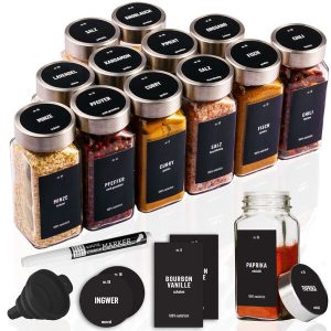 DECOHAUS SPICE JARS 12 PACK - STAINLESS