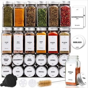 DECOHAUS WHITE LABELS SPICE JARS 36 SET