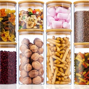 DECOHAUS STORAGE - BAMBOO LID 8 SET MIX - ROUND