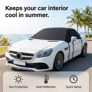 Dvostrani pokrivač za vjetrobransko staklo, 170x120 cm, UV + led | CARCOVER