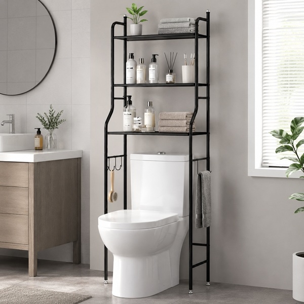 bijela kupaonska polica BATHFLEX iznad WC školjke